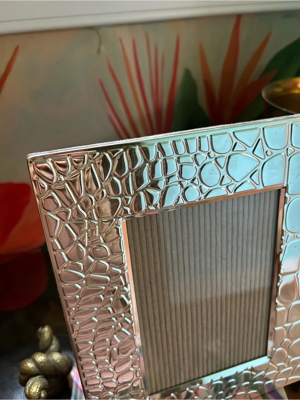 Michael Aram Silver Croc-Pattern Picture Frame